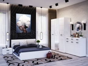 НЭНСИ NEW Кровать 1,6 м с ПМ (Белый глянец холодный/Белый) в Губкинском - gubkinskiy.ok-mebel.com | фото 2